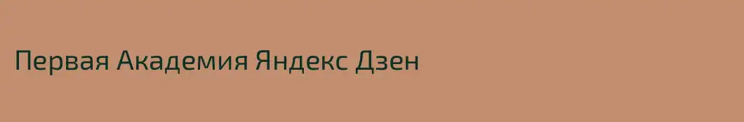 Первая Академия Яндекс Дзен